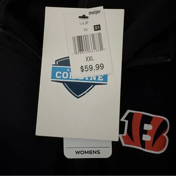 Cincinnati Bengals Women's XXL NFL Scouting Combine 1/4 Zip Pullover NWT - Picture 9 of 9